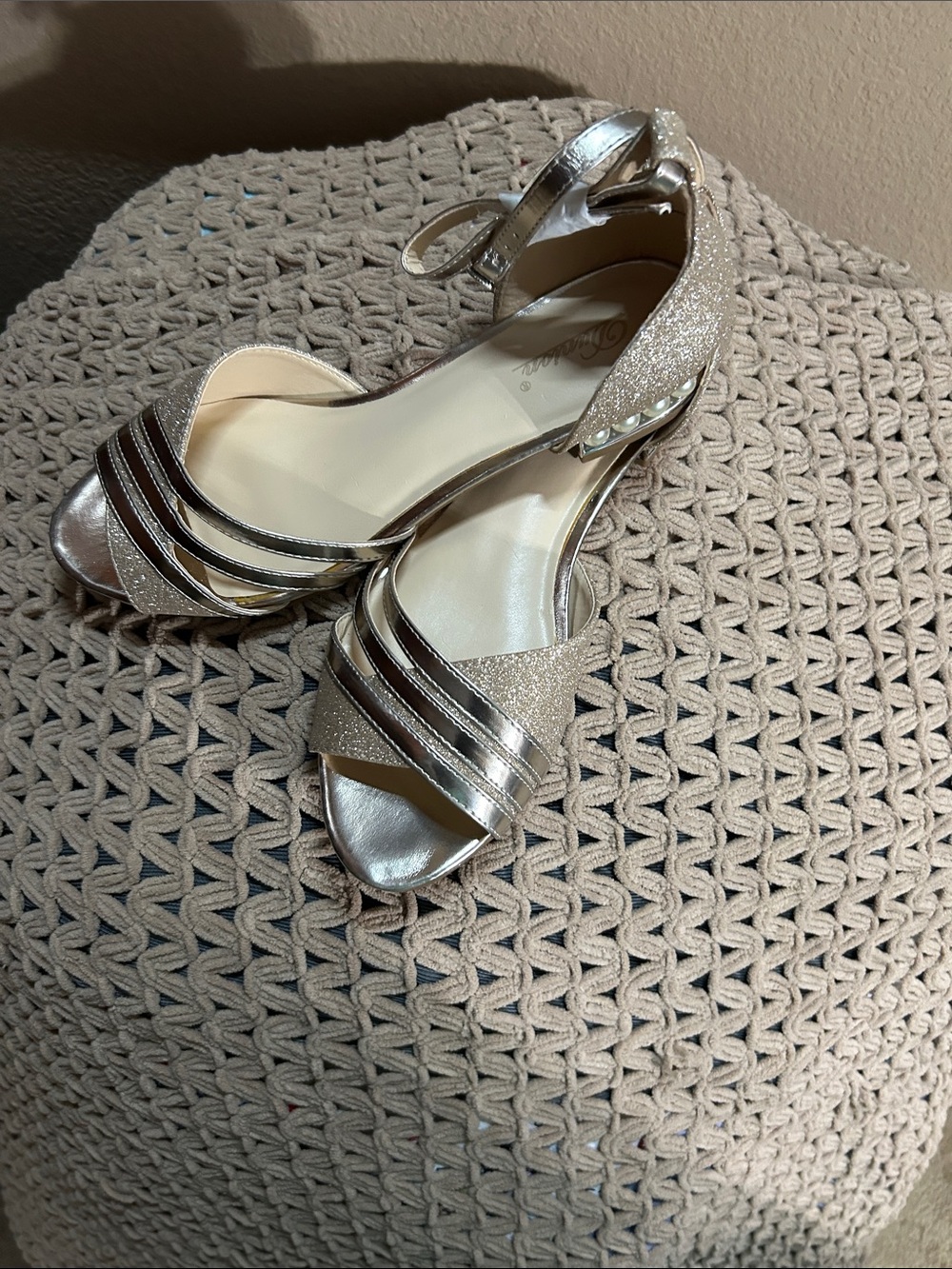 Metallic Gold Ankle-Strap Heels for Women